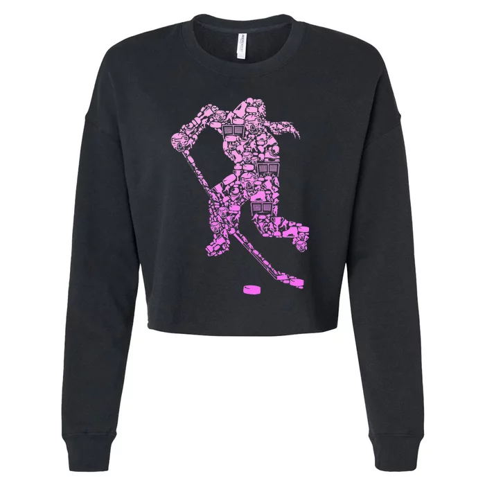 Hockey Player Ice Hockey Cropped Pullover Crew