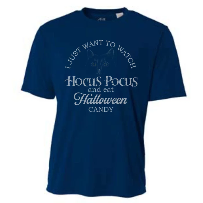 Hocus Pocus I Just Want To Watch And Eat Candy Cooling Performance Crew T-Shirt