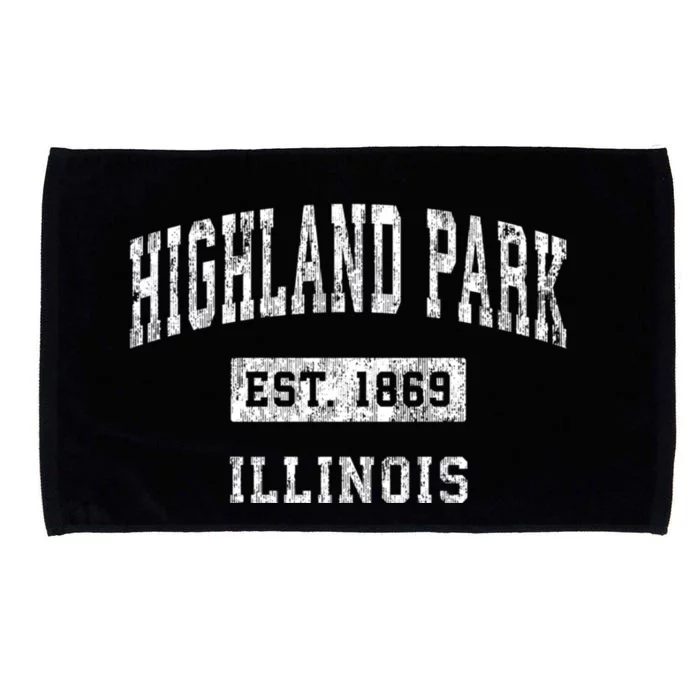 Highland Park Illinois Il Vintage Sports Microfiber Hand Towel