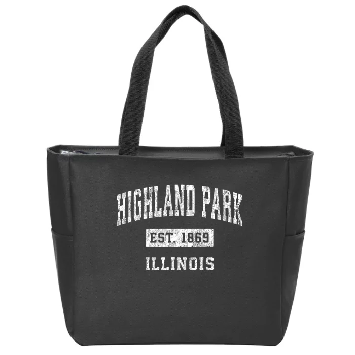 Highland Park Illinois Il Vintage Sports Zip Tote Bag