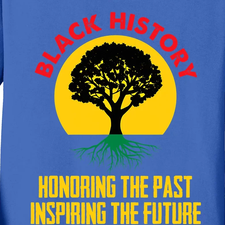 Honoring Past Inspiring Future Black History Month Gift Kids Long Sleeve Shirt