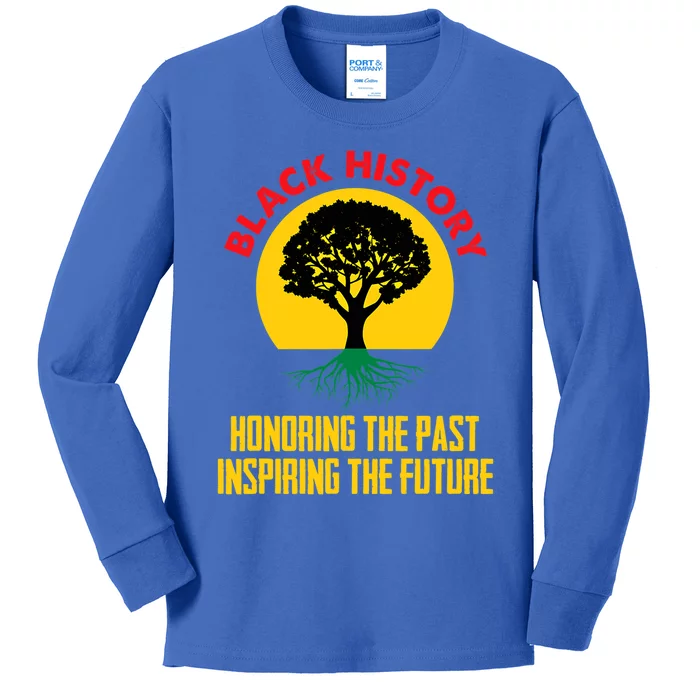 Honoring Past Inspiring Future Black History Month Gift Kids Long Sleeve Shirt