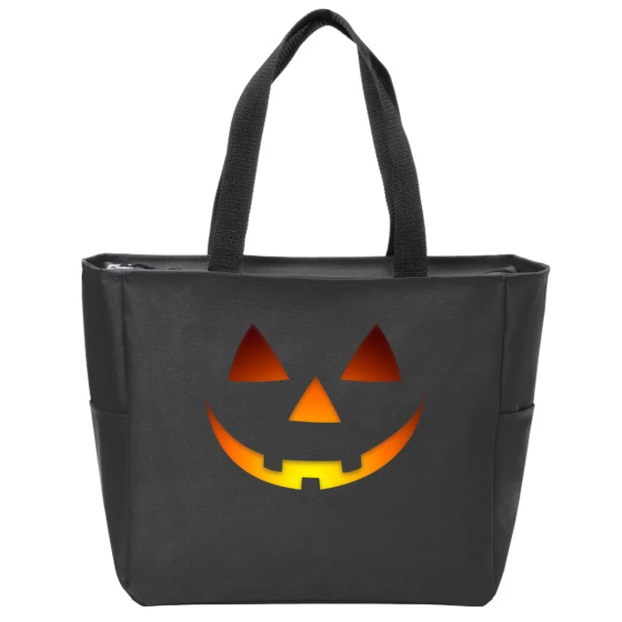 Happy Pumpkin Jack-O-Lantern Halloween Costume Hoodie Zip Tote Bag