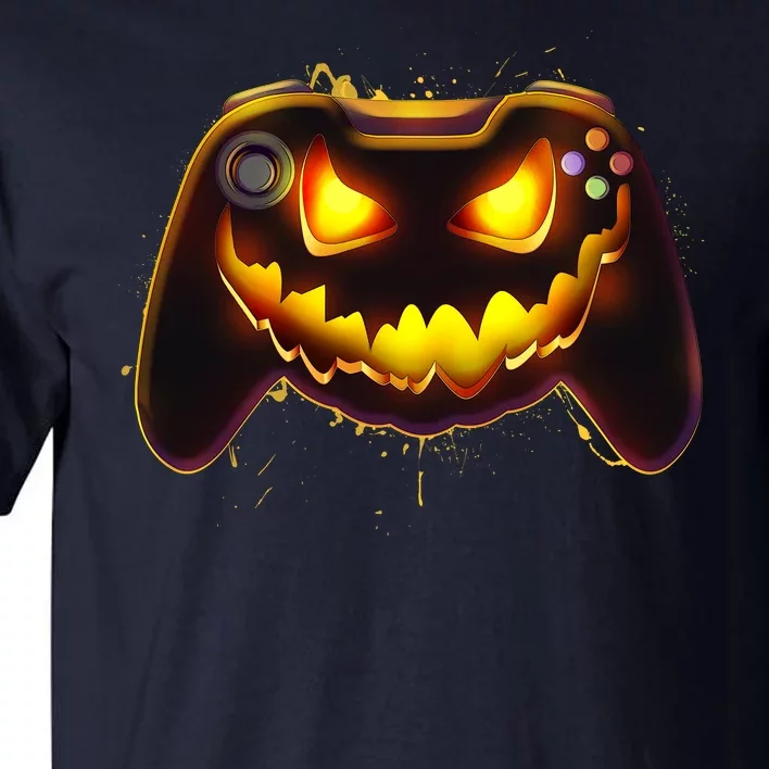 Halloween Pumpkin Jack O Lantern Face Video Game Controller Tall T-Shirt