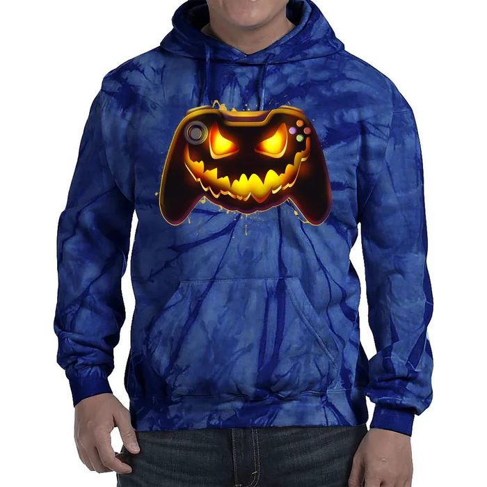 Halloween Pumpkin Jack O Lantern Face Video Game Controller Tie Dye Hoodie