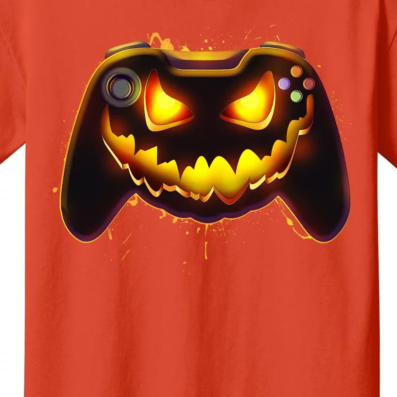 Halloween Pumpkin Jack O Lantern Face Video Game Controller Kids T-Shirt