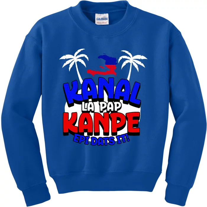 Haiti Pride Kanal Pap Kanpe Haitian Creole Heritage 1804 Map Kids Sweatshirt