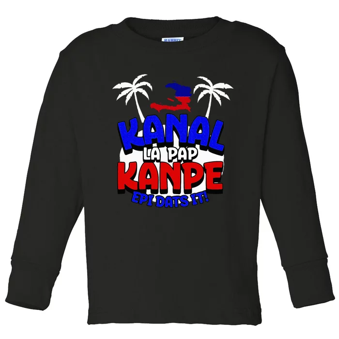 Haiti Pride Kanal Pap Kanpe Haitian Creole Heritage 1804 Map Toddler Long Sleeve Shirt