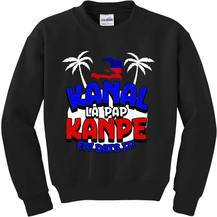 Haiti Pride Kanal Pap Kanpe Haitian Creole Heritage 1804 Map Kids Sweatshirt