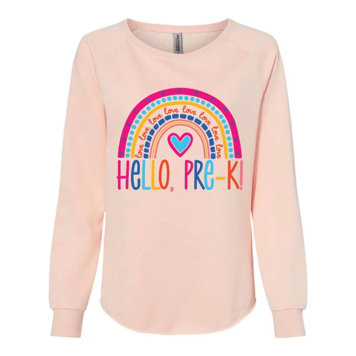 Hello Pre K First Day Of School Womens California Wash Sweatshirt