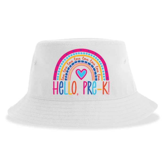 Hello Pre K First Day Of School Sustainable Bucket Hat