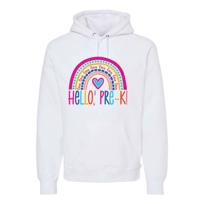 Hello Pre K First Day Of School Premium Hoodie