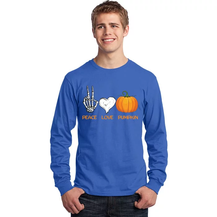 Halloween Peace Love Pumpkin Cute Fall Halloween Gift Tall Long Sleeve T-Shirt