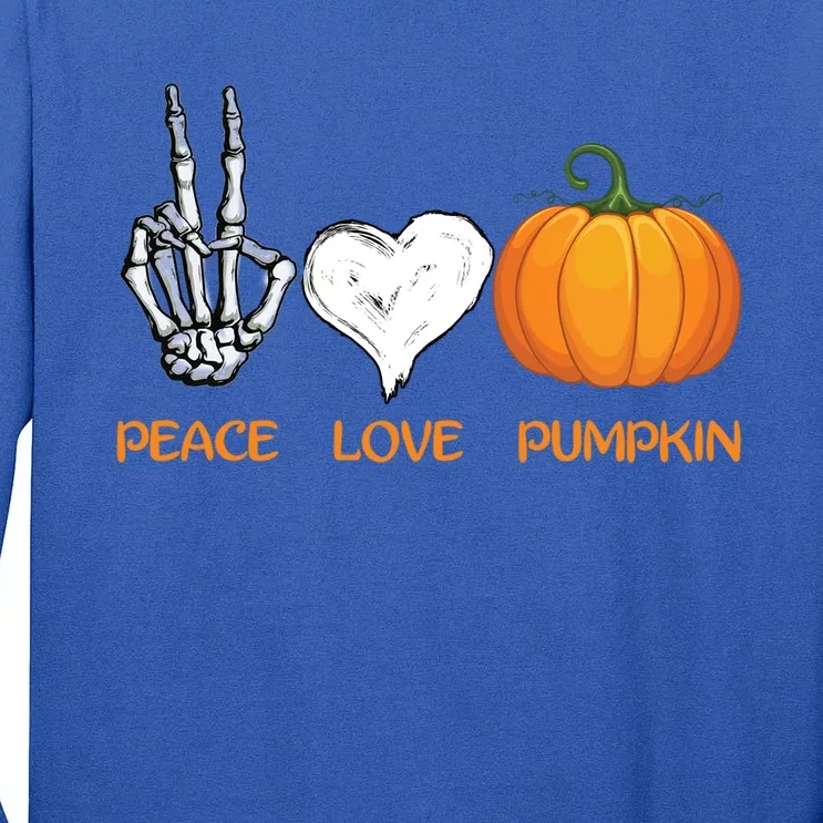 Halloween Peace Love Pumpkin Cute Fall Halloween Gift Tall Long Sleeve T-Shirt