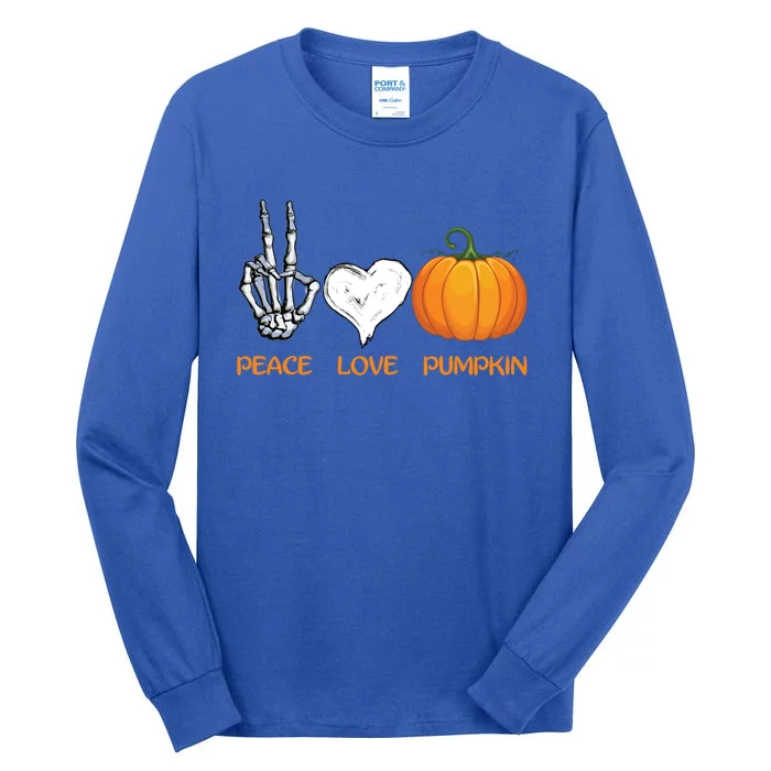 Halloween Peace Love Pumpkin Cute Fall Halloween Gift Tall Long Sleeve T-Shirt