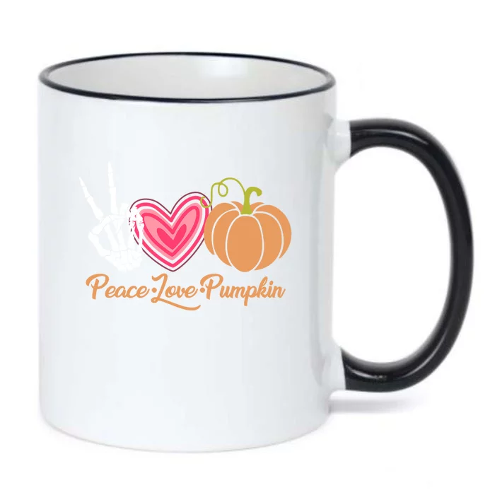 Halloween Peace Love Pumpkin Fall Gift Cute Gift Black Color Changing Mug