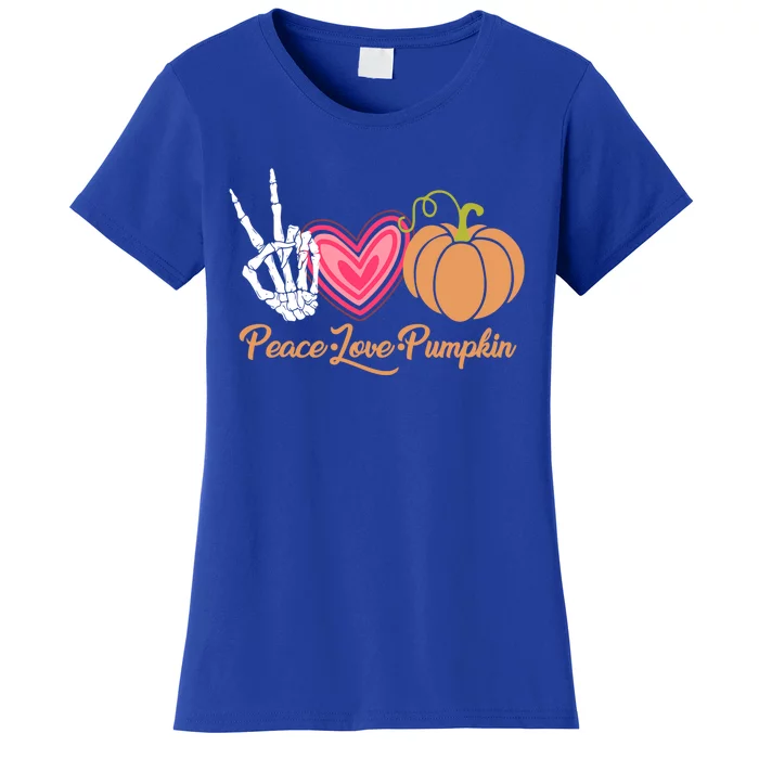 Halloween Peace Love Pumpkin Fall Gift Cute Gift Women's T-Shirt