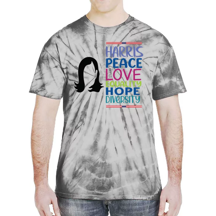 Harris Peace Love Equality Hope Diversity Tie-Dye T-Shirt