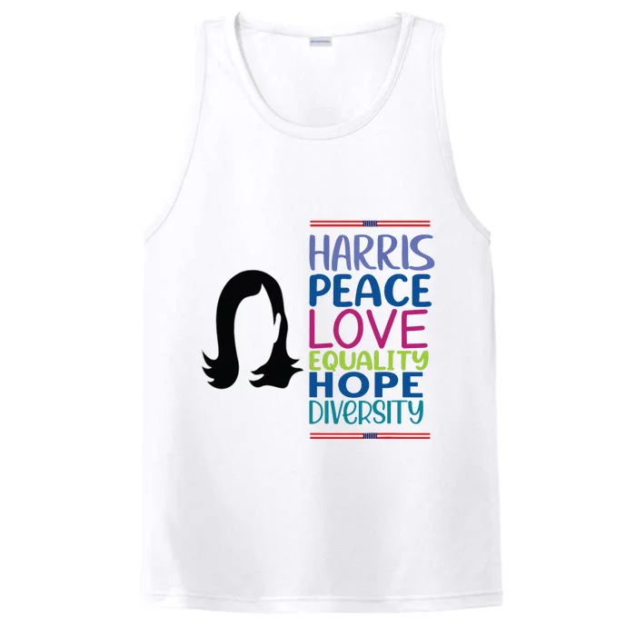 Harris Peace Love Equality Hope Diversity Performance Tank