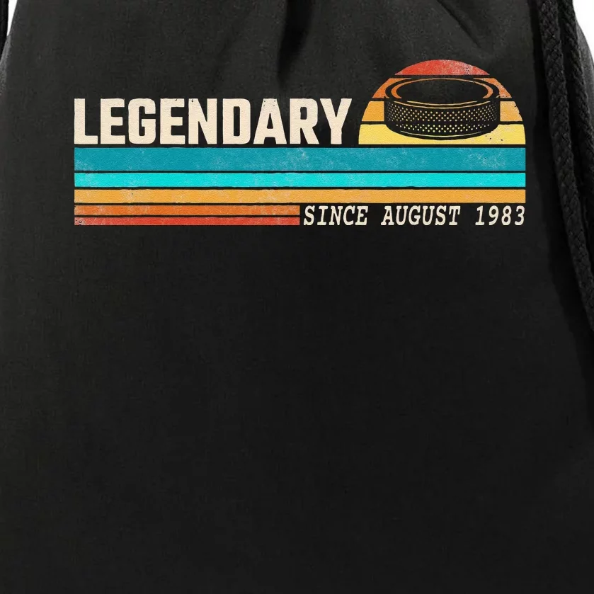 Hockey Player Legend Since August 1983 Birthday Drawstring Bag