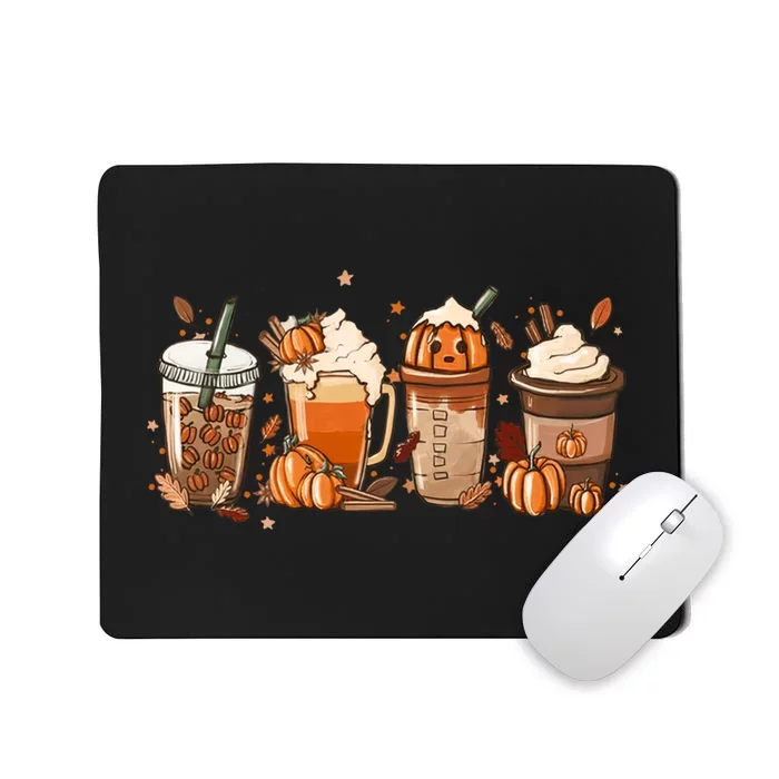 Halloween Pumpkin Latte Drink CupFall Coffee Pumpkin Spice Mousepad