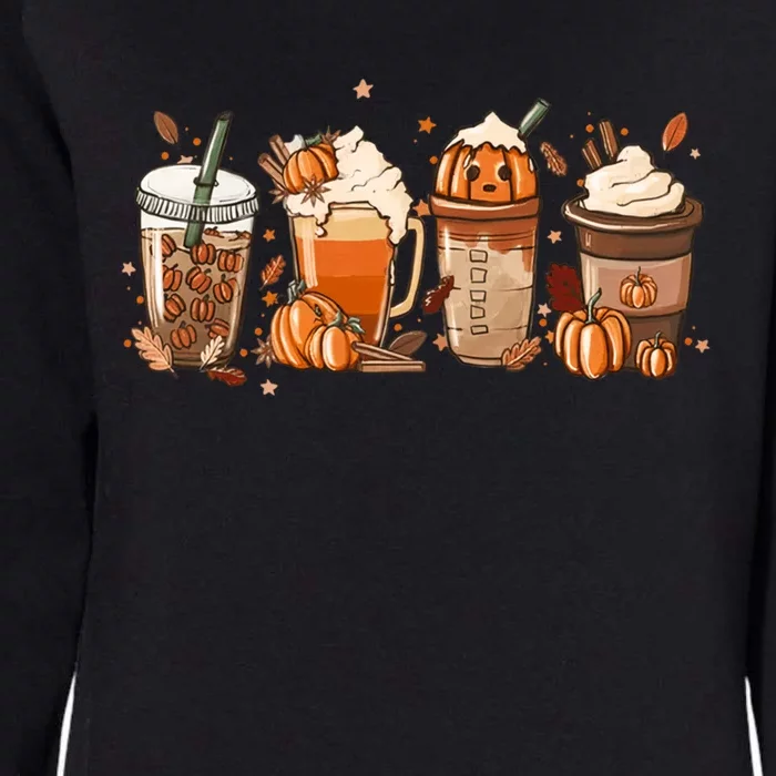 Halloween Pumpkin Latte Drink CupFall Coffee Pumpkin Spice Womens California Wash Sweatshirt