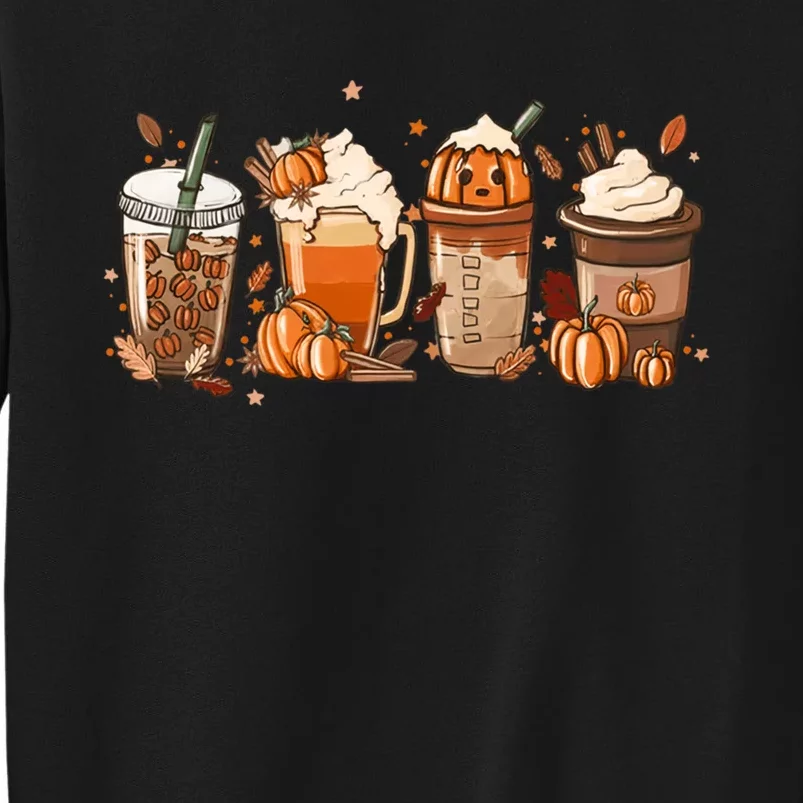 Halloween Pumpkin Latte Drink CupFall Coffee Pumpkin Spice Tall Sweatshirt