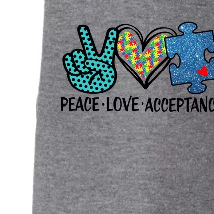 Heart Peace Love Acceptance Autism Tal Health Awareness Funny Gift Doggie 3-End Fleece Hoodie