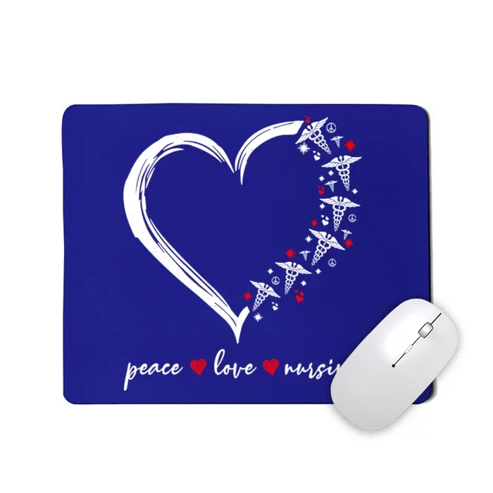 Heart Peace Love Nursing Funny Nurse Cool Gift Mousepad