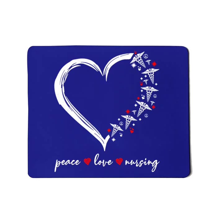 Heart Peace Love Nursing Funny Nurse Cool Gift Mousepad