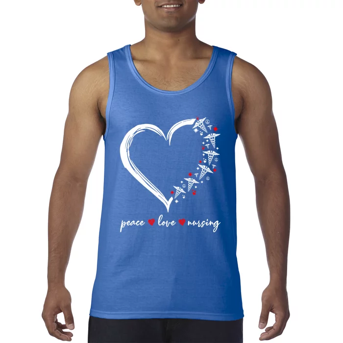 Heart Peace Love Nursing Funny Nurse Cool Gift Tank Top