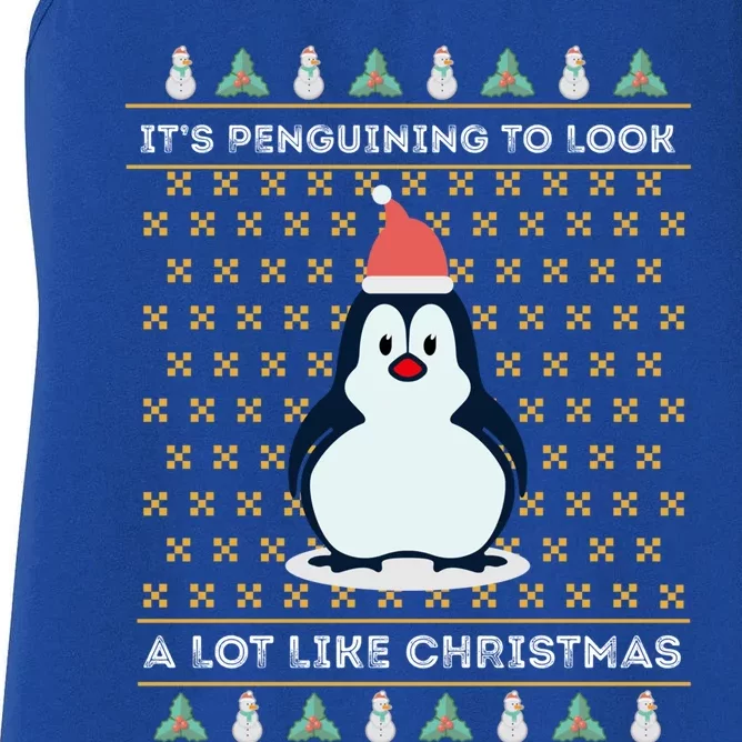 His Penguining Like Christmas Fun Penguin Christmas Cute Gift Women's Racerback Tank