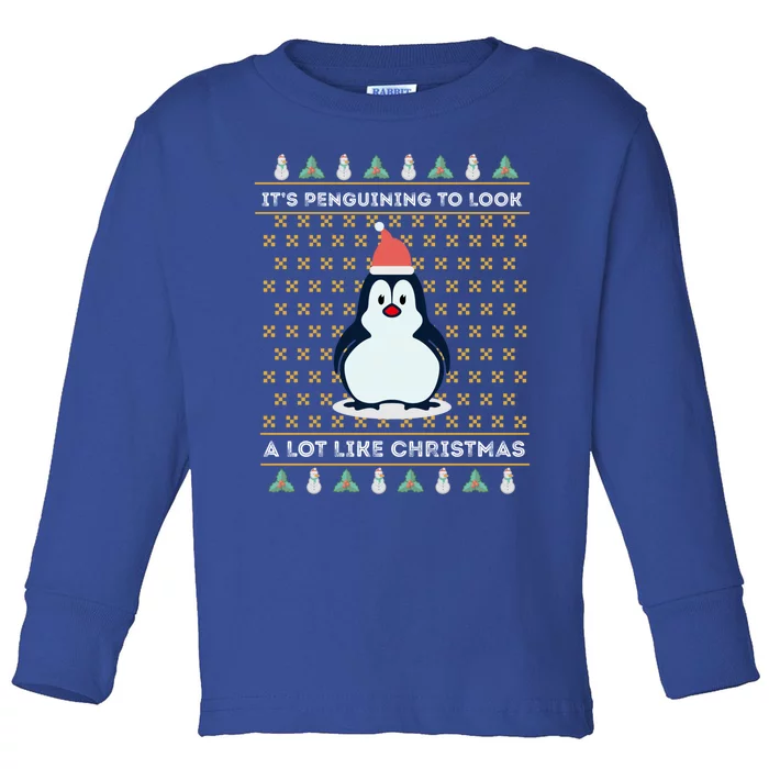 His Penguining Like Christmas Fun Penguin Christmas Cute Gift Toddler Long Sleeve Shirt