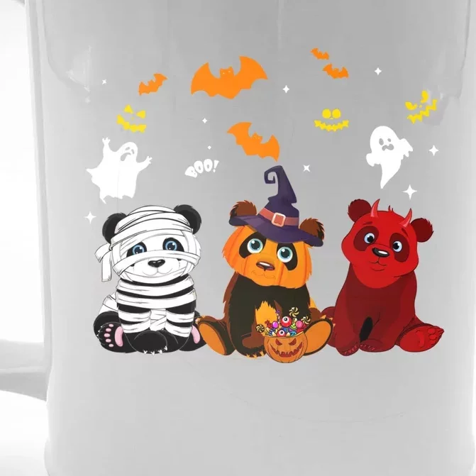 Halloween Panda Lovers Mummy Witch Demon Costumes Gift Front & Back Beer Stein