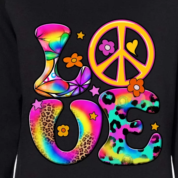 Hippie Peace Love Flower Lgbt Pride Coming Out Day Leopard Gift Womens California Wash Sweatshirt