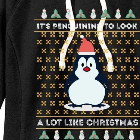 His Penguining Like Christmas Fun Penguin Christmas Gift Women's Fleece Hoodie