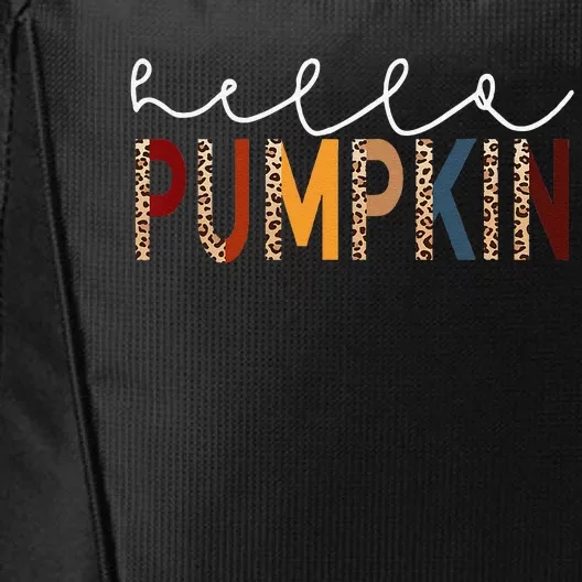 Hello Pumpkin Leopard Print For Fall Thanksgiving Halloween City Backpack