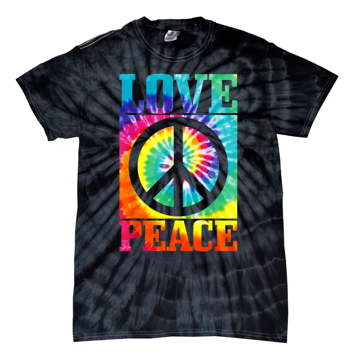 Hippie Peace Love Sign Tie Dye Vintage Retro Tie-Dye T-Shirt