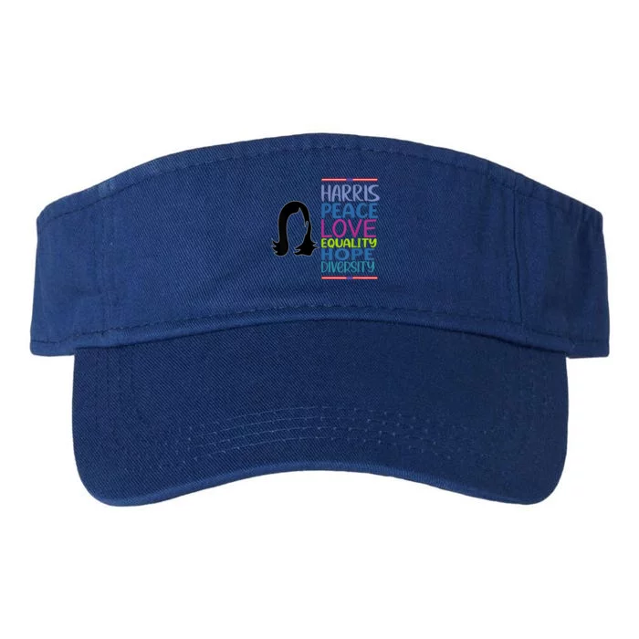 Harris Peace Love Equality Hope Diversity Valucap Bio-Washed Visor