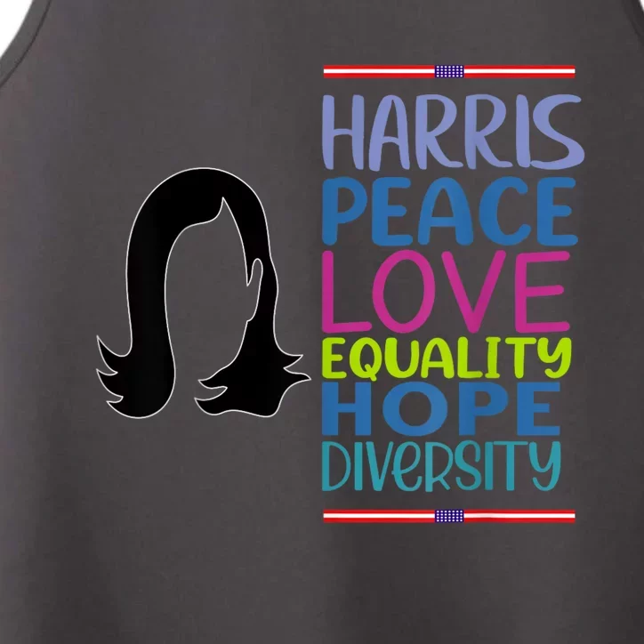 Harris Peace Love Equality Hope Diversity Performance Tank