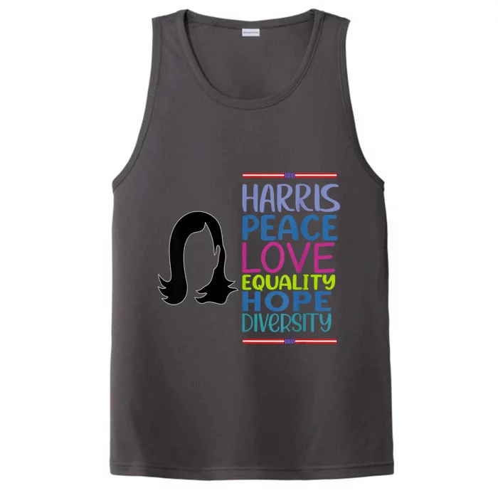 Harris Peace Love Equality Hope Diversity Performance Tank