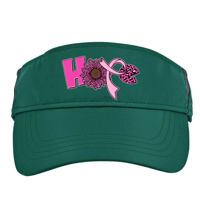 Hope Pink Leopard Print Sunflower Breast Cancer Awareness Adult Drive Performance Visor