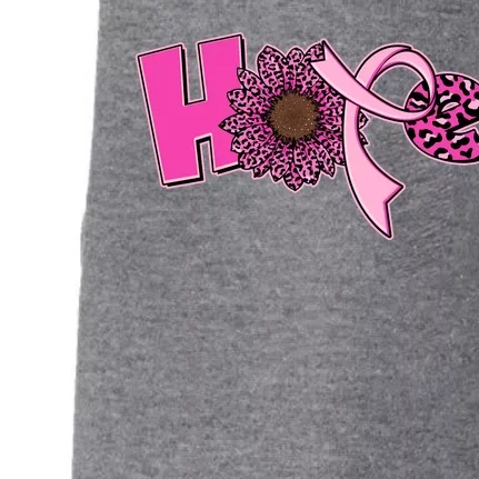 Hope Pink Leopard Print Sunflower Breast Cancer Awareness Doggie 3-End Fleece Hoodie