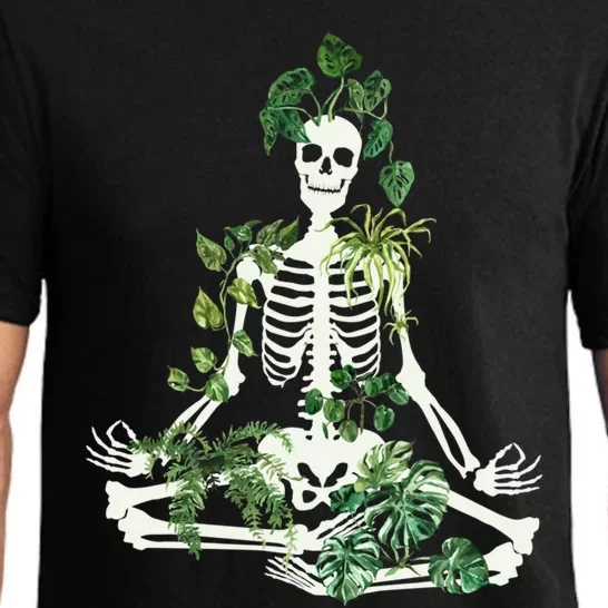 House Plant Meditating Skeleton Gift Pajama Set