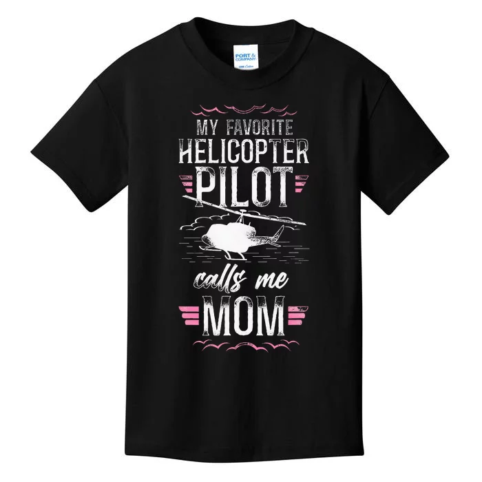 Helicopter Pilot Mom Mother Vintage My Favorite Helicopter Kids T-Shirt