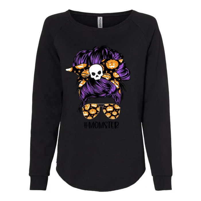 Halloween Pumpkin Momster Mom Womens California Wash Sweatshirt