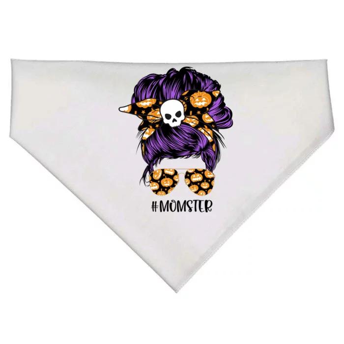 Halloween Pumpkin Momster Mom USA-Made Doggie Bandana