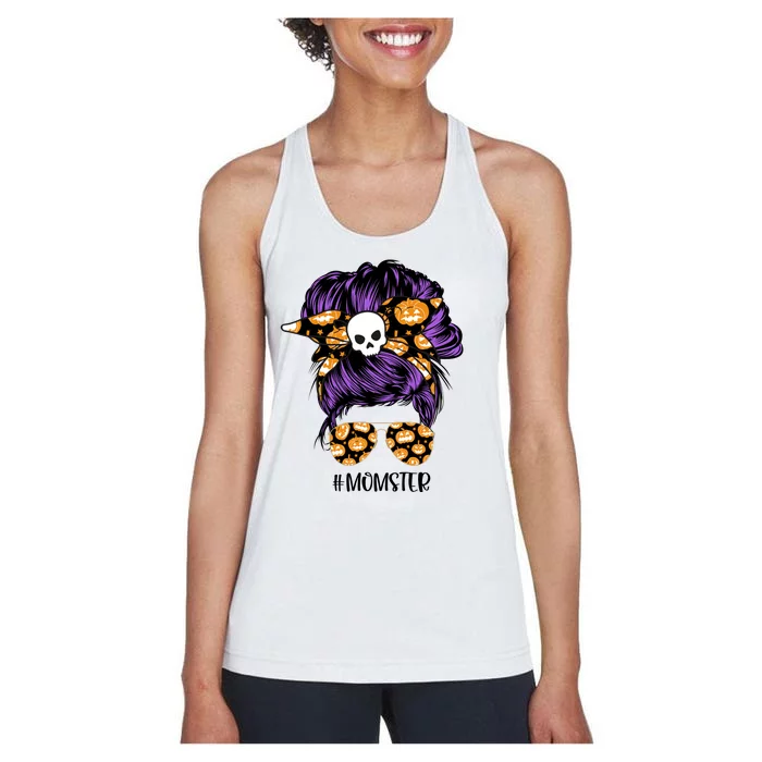 Halloween Pumpkin Momster Mom Women's Racerback Tank