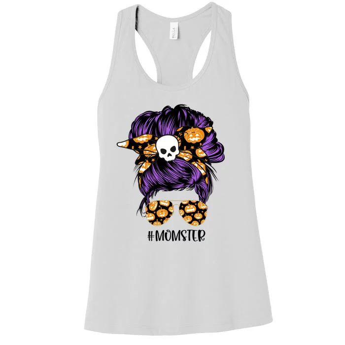 Halloween Pumpkin Momster Mom Women's Racerback Tank