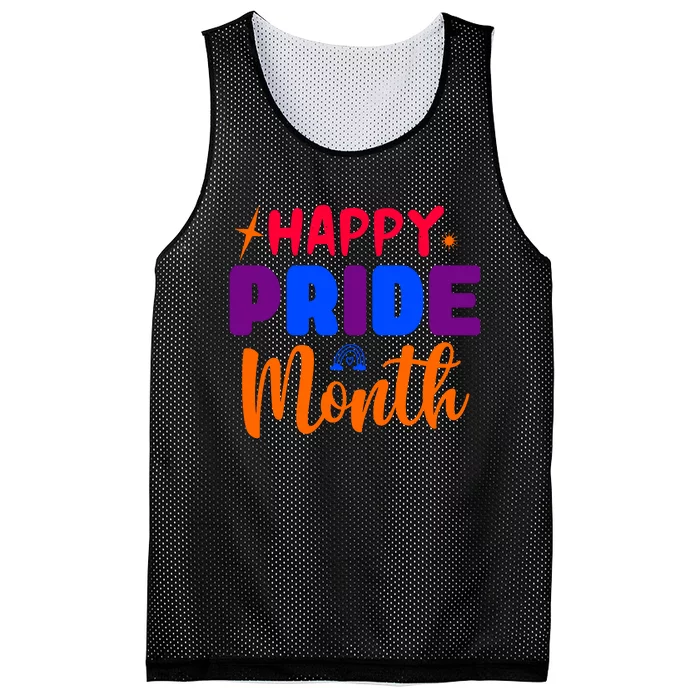 Happy Pride Month Celebration Mesh Reversible Basketball Jersey Tank